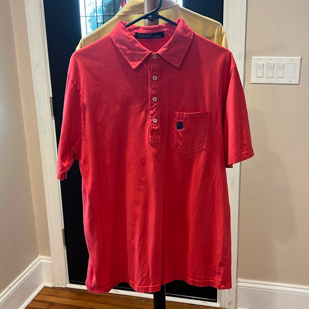 Parlewe Polo Shirts. Bundle of 2. Coral and Yellow.